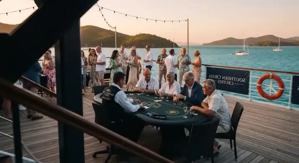 Casino royale themed evening on board