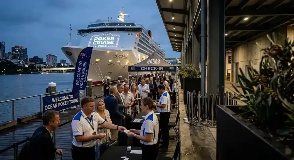 Stage lighting rig on the aft deck