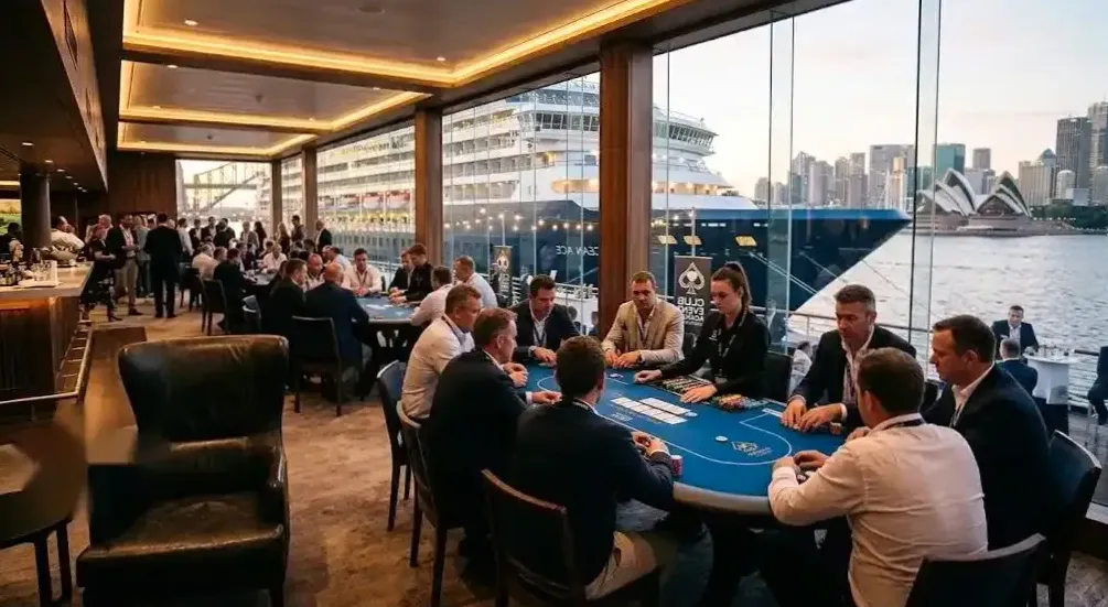 Main event in progress on the casino deck