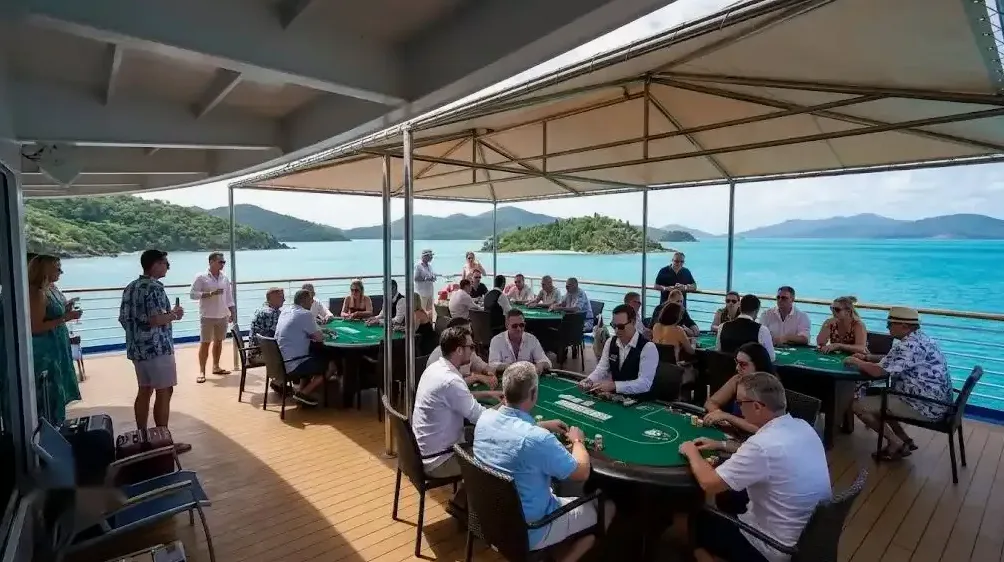 Champagne service on the open deck