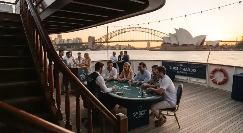 Evening harbour circuit under the bridge