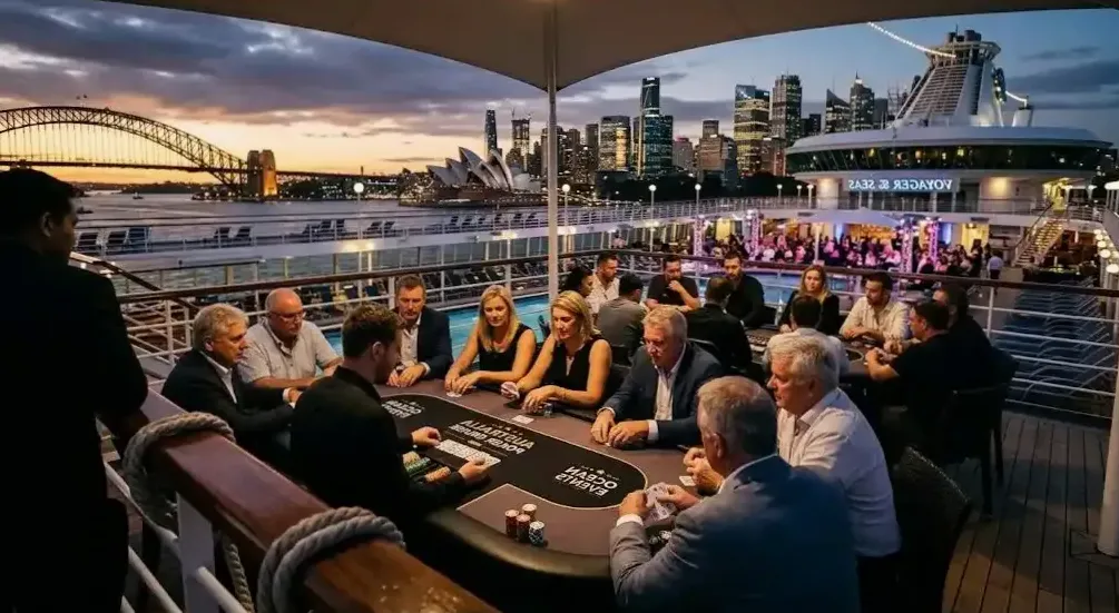 Conference setup on the vessel's meeting deck